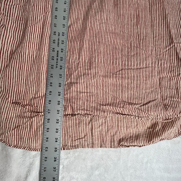 Tancredi & Morgen Women's Long Sleeve Popover Tunic Top Striped Red Hi-Lo Hem - Picture 8 of 8